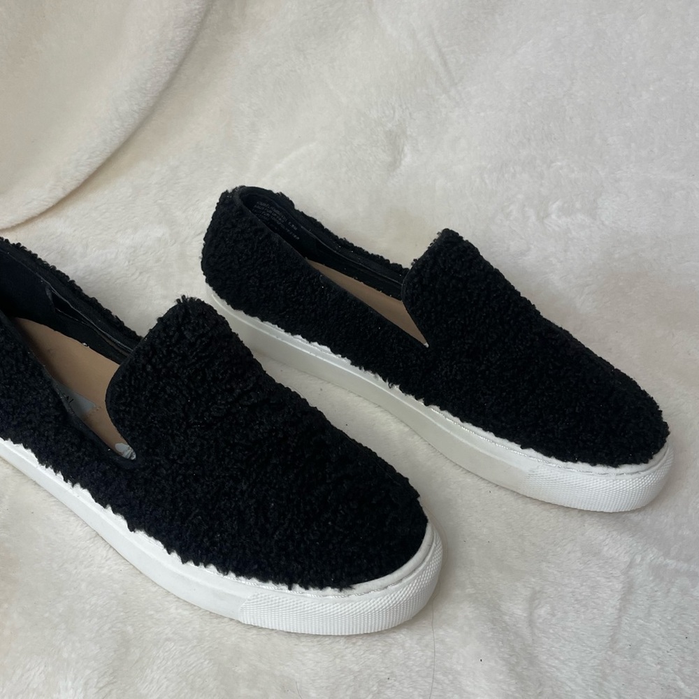 NEW Steven New York Sneaker Kimbel Faux Shearling‎ Slip-On Black  5.5 G 710